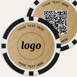 Jetons De Poker Code QR Logo Texte Promotion Entreprise Or