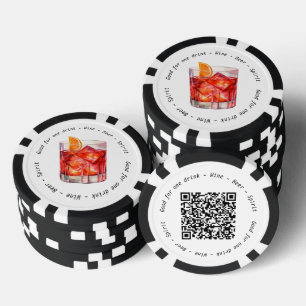 Jetons De Poker Code QR moderne Negroni Drink Voucher
