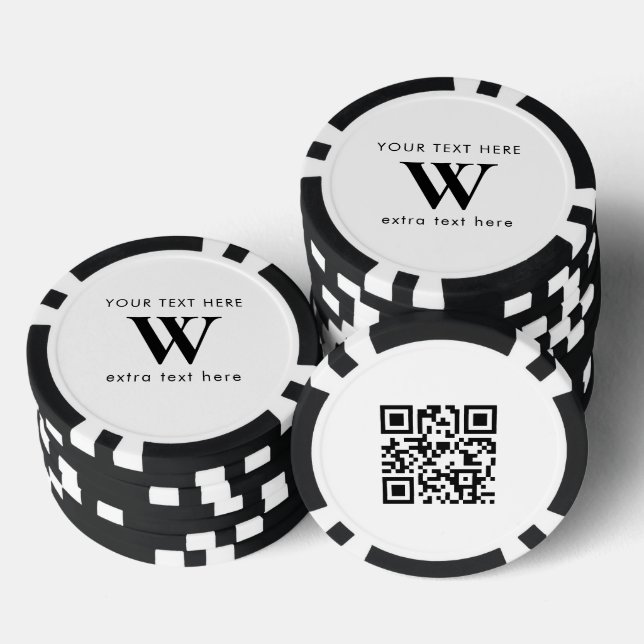 Jetons De Poker Code QR promotionnel de logo initial d'entreprise  (Empiler)