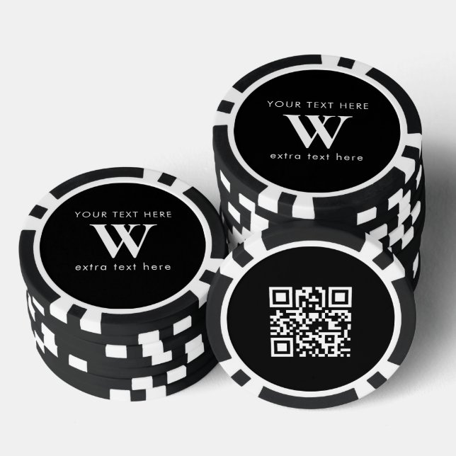 Jetons De Poker Code QR promotionnel de logo initial d'entreprise  (Empiler)
