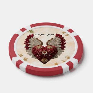 Jetons De Poker "Cœur avec des ailes"