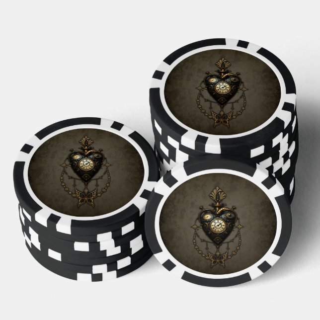 Jetons De Poker Coeur de vapeur, (Empiler)
