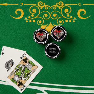 Jetons De Poker Coeur - Las Vegas Jouer Forme de carte