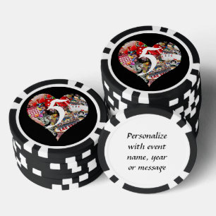 Jetons De Poker Coeur - Las Vegas Jouer Forme de carte