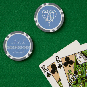 Jetons De Poker Coeurs de tissage celtique en périphérie