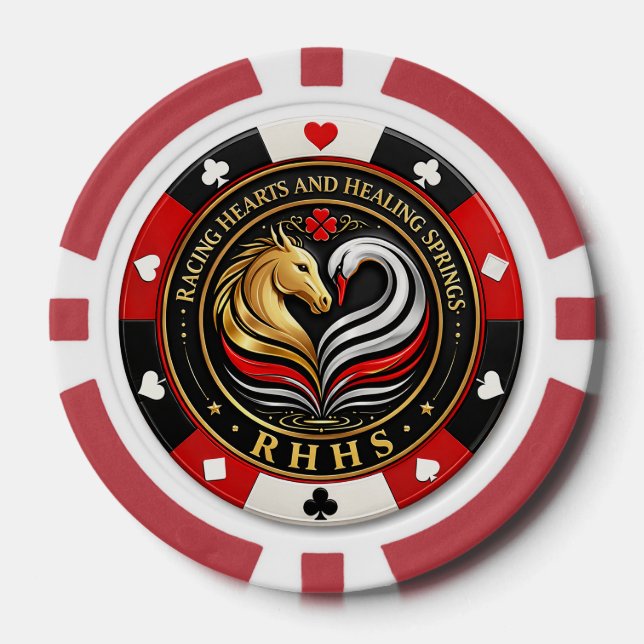 Jetons de poker - Cœurs en course et Sources de gu (Recto)