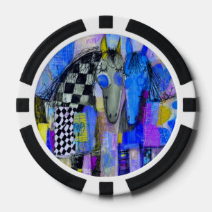 Jetons De Poker Cœurs enjoués et chevaux à damier
