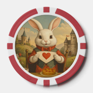 Jetons De Poker Cœurs Fantaisistes de Lapin Blanc Enchantant le Pa