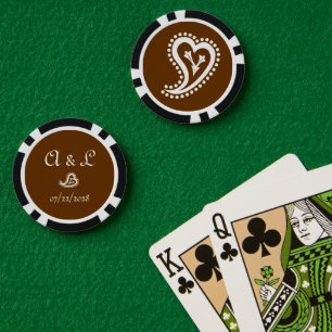 Jetons De Poker Cœurs Paisley Sucrés au Chocolat
