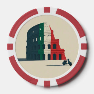 Jetons De Poker Colisée inspiré de l'Italie carte à jouer de poker