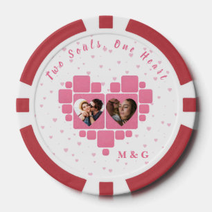 Jetons De Poker Collage de photos de cœur avec images personnalisé