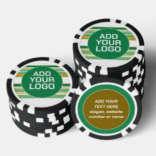 Jetons De Poker Collection de luxe en lin vert or texture