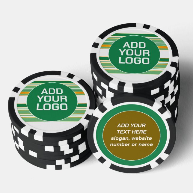 Jetons De Poker Collection de luxe en lin vert or texture (Empiler)