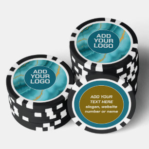 Jetons De Poker Collection de marbre populaire turquoise bleu or