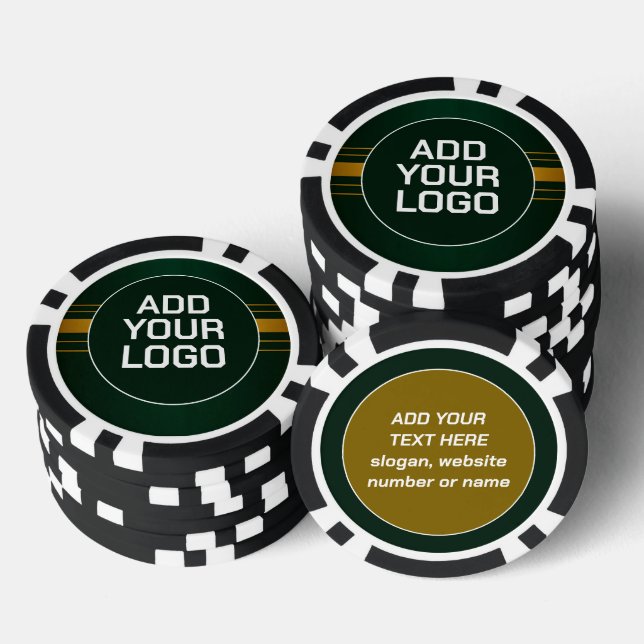 Jetons De Poker Collection de texture de lin de luxe vert tendance (Empiler)