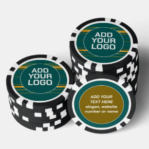 Jetons De Poker Collection de textures vertes et or modernes en li