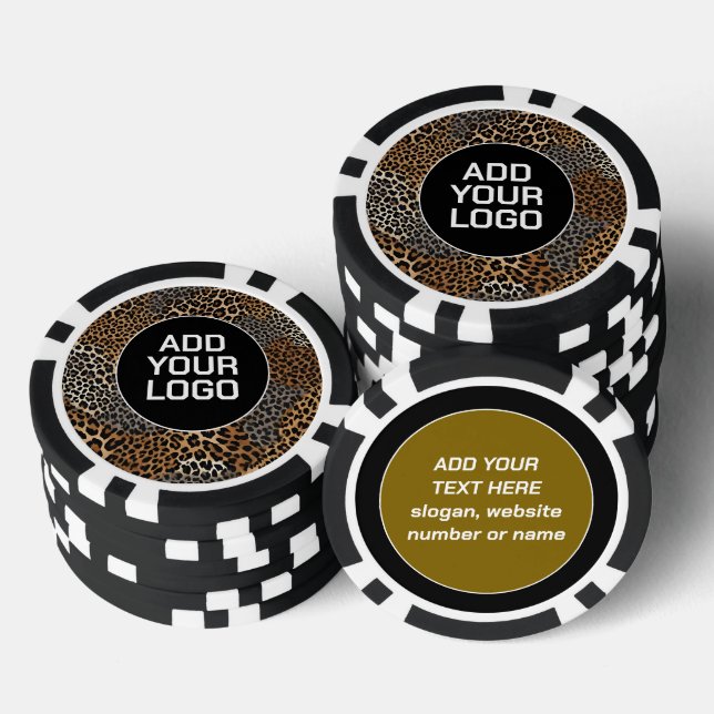 Jetons De Poker Collection Élégante Léopard Blanc Luxe Moderne (Empiler)