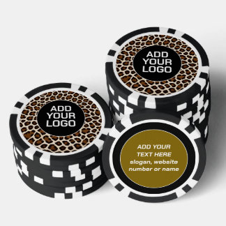 Jetons De Poker Collection Élégante Léopard Blanc Luxueux Populair