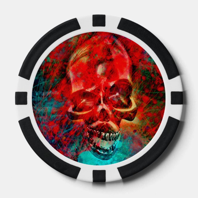 Jetons De Poker Colorful skull (Recto)