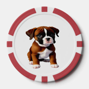 Jetons De Poker Coloriage chiot Boxer fauve