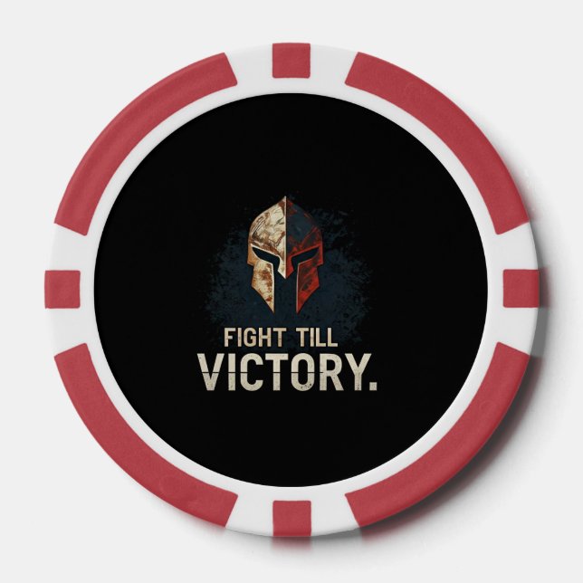 Jetons De Poker Combattre jusqu'à la victoire (Recto)
