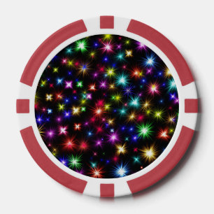 Jetons De Poker Conception de feux d'artifice Étoiles Colorées