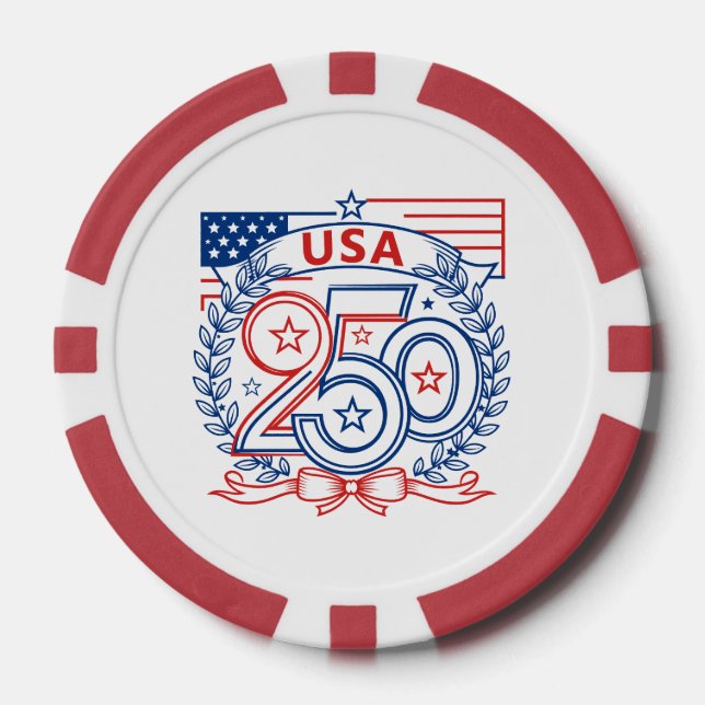 Jetons De Poker Conception de l'emblème de l'anniversaire patrioti (Recto)