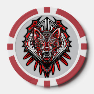 Jetons De Poker Conception de totem tribal Haida Loup