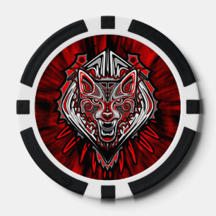 Jetons De Poker Conception de totem tribal Haida Loup