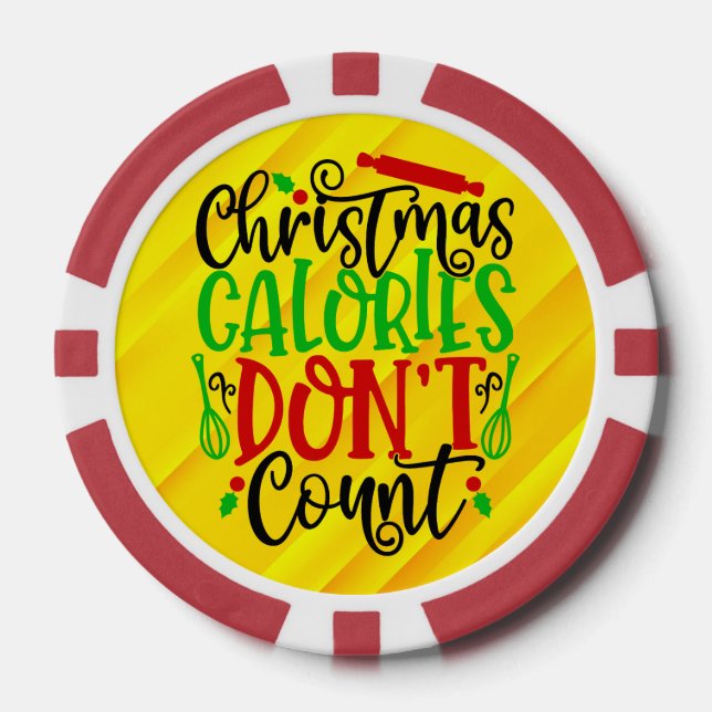 Jetons De Poker Conception drôle de Noël : les calories ne compten (Recto)