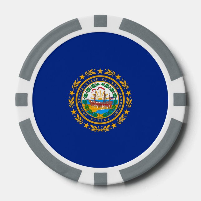 Jetons De Poker Conception du drapeau d'état du New Hampshire (Recto)