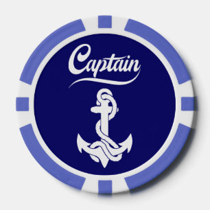 Jetons De Poker Conception nautique d'ancre de voilier capitaine