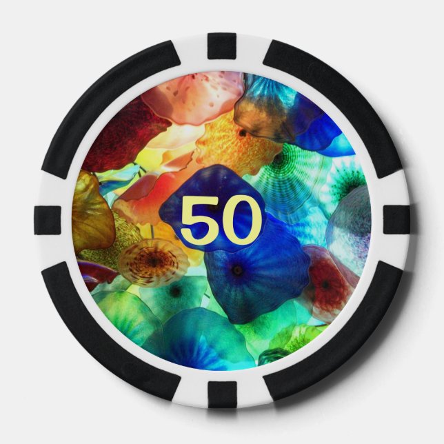 Jetons de poker conceptions de verre teinté Jeux d (Recto)