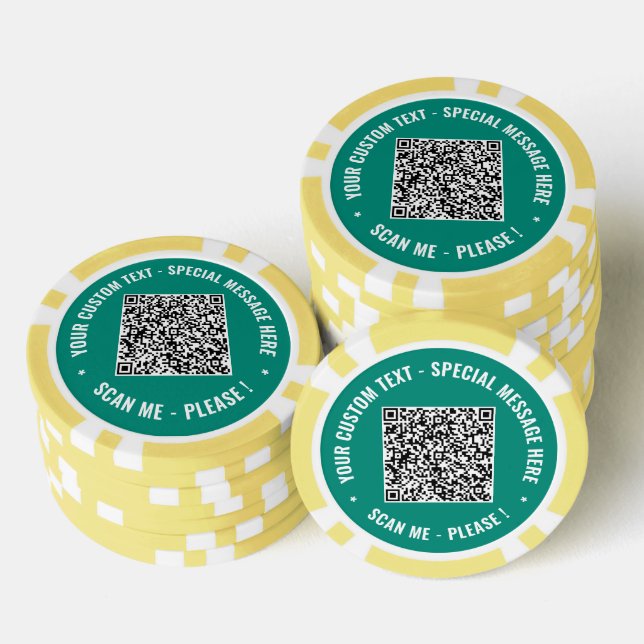 Jetons De Poker Concevez votre propre code QR Chiffres Poker Texte (Empiler)