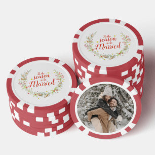Jetons De Poker Cône de mariage d'hiver rouge baies étoile