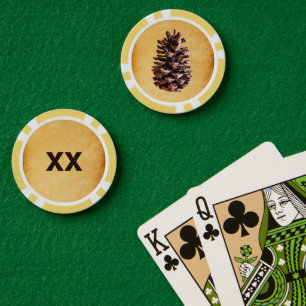 Jetons De Poker Cône de pin sur papier vintage