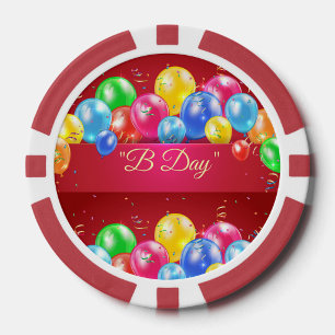 Jetons De Poker Configuration d'anniversaire de jour B