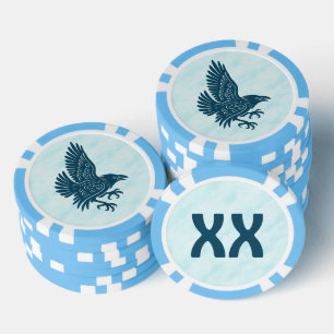 Jetons De Poker Corbeau bleu dansant