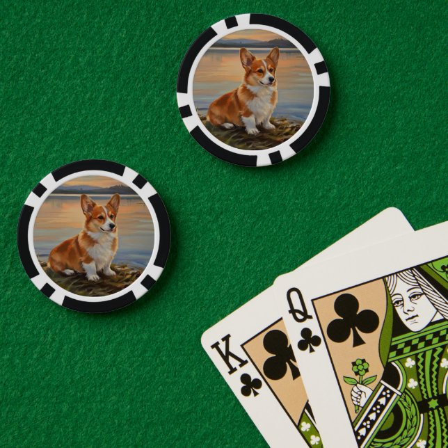 Jetons De Poker Corgi Gallois de Pembroke (Table de poker (double))