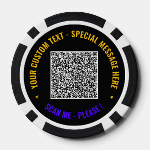 Jetons De Poker Couleur Code QR Chips de Poker Texte Personnalisé 