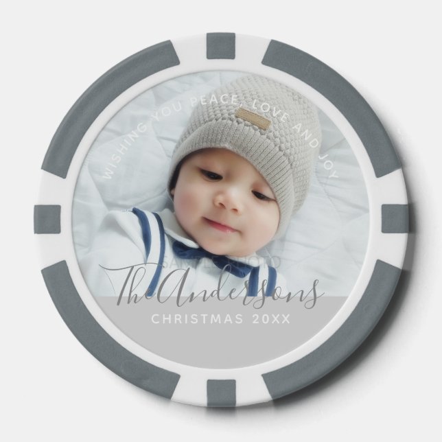 Jetons De Poker Couleur personnalisée avec photo et texte personna (Recto)