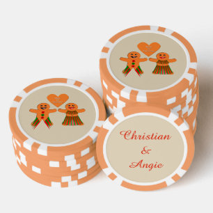 Jetons De Poker Couple de pain d'épices de Noël