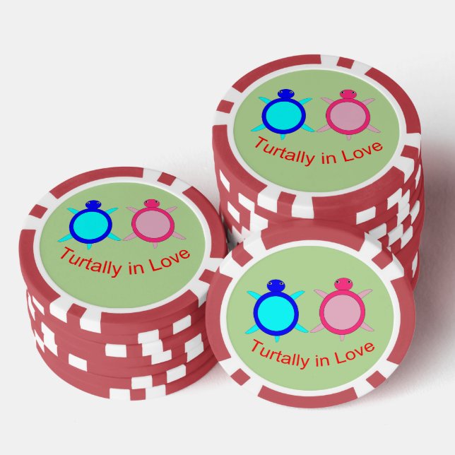 Jetons De Poker Couple de tortue mignonne (Empiler)