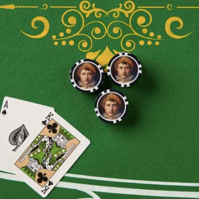 Jetons de poker Couronne de Laurier de Napoléon (Napoleon Poker Chips Full colour graphics textured surface easy stacking 9 vibrant colours.)