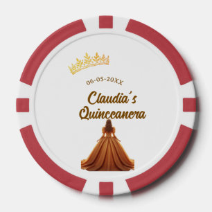 Jetons De Poker Couronne de princesse orange pour quinceanera anni