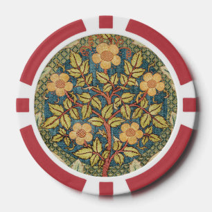Jetons De Poker Couronne de roses de William Morris, art floral vi
