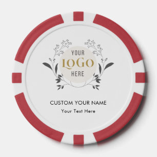Jetons De Poker Couronne florale élégante modèle de logo personnal