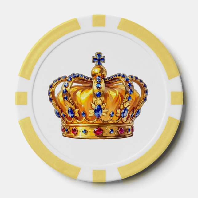 Jetons De Poker Couronne royale en or (Recto)