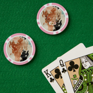 Jetons De Poker Cowgirl Cowhal Floral Deer Antlers