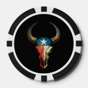 Jetons De Poker crâne black.jpg de taureau du Texas